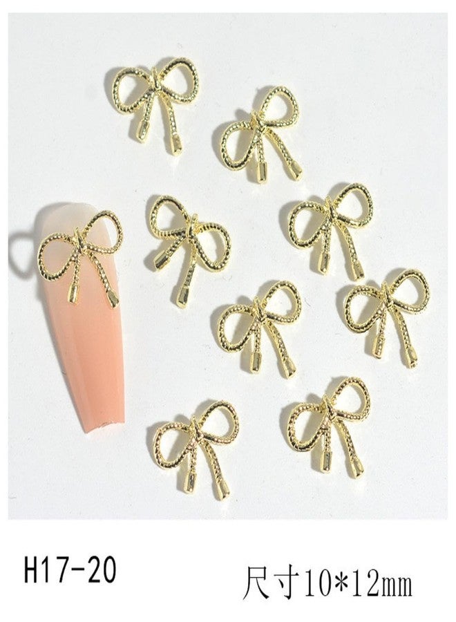 Maigitur 60pcs 3D Metal Bow Nail Charms - Alloy, Crystal - Gold, Gray, Silver - 6 Styles, 10pcs Each - Nail Art Decoration - Image 3